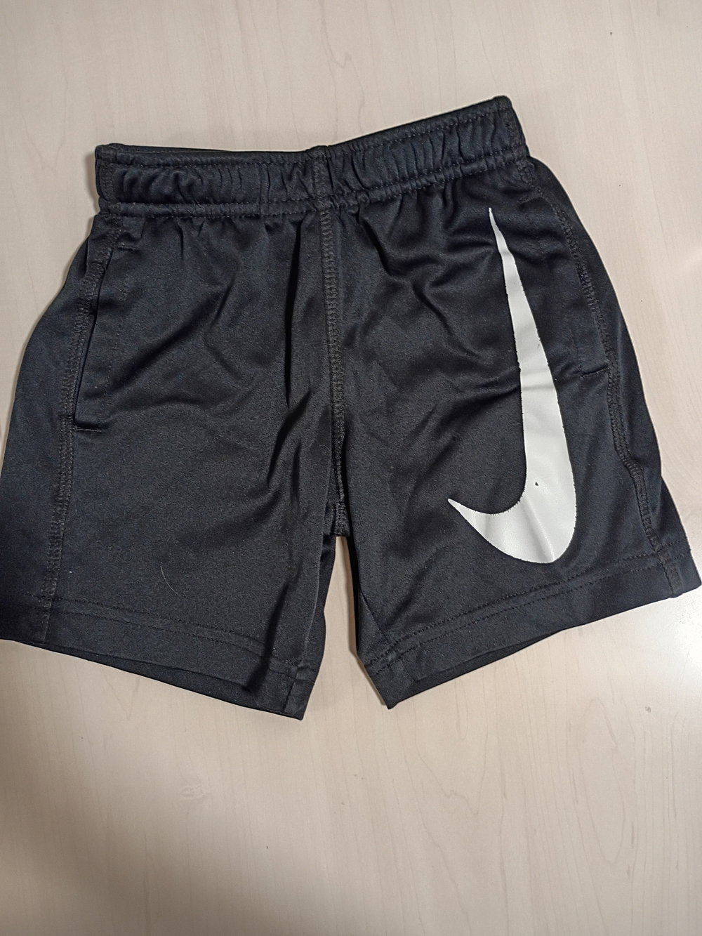 Nike Boys' Black Athletic Shorts with White Swoosh Size 3-4 Years